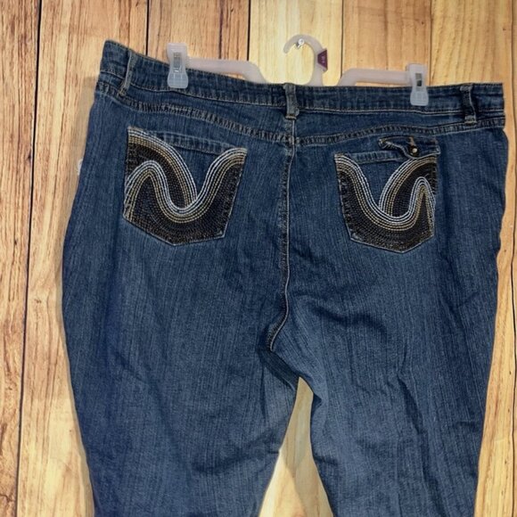 B. Street Women's Denim Pants Straight Leg Blue Size 20W - Picture 4 of 6